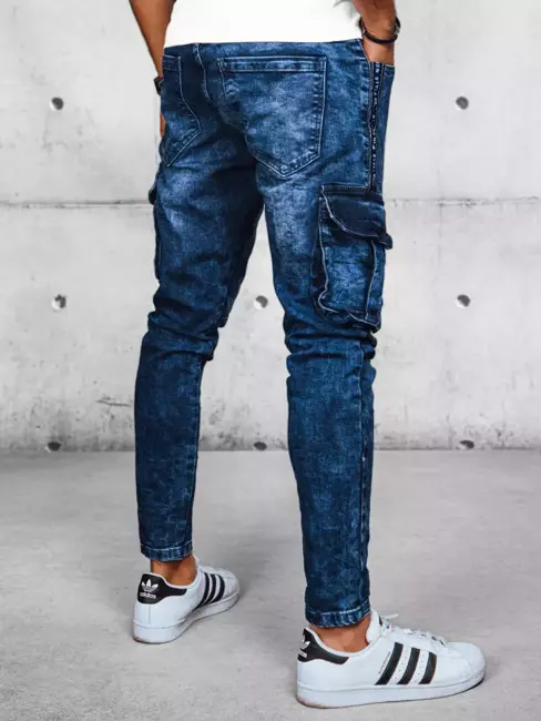 Spodnie męskie jeansowe bojówki niebieskie Dstreet UX3938