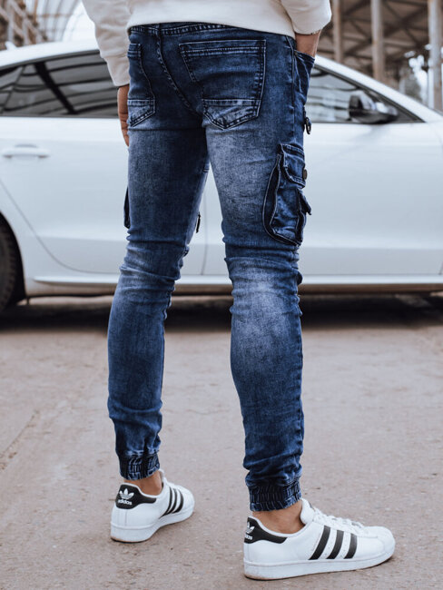 Spodnie męskie jeansowe bojówki niebieskie Dstreet UX4327