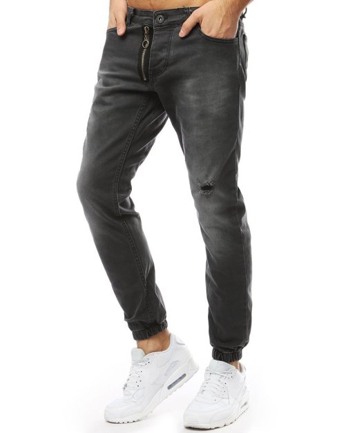 Spodnie męskie jeansowe joggery antracytowe Dstreet UX2180