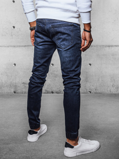 Spodnie męskie jeansowe joggery ciemnoniebieskie Dstreet UX4070