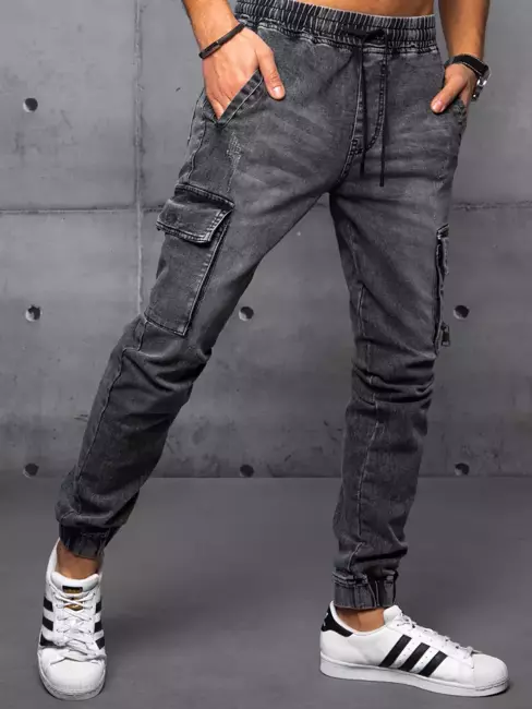 Spodnie męskie jeansowe joggery czarne Dstreet UX3571