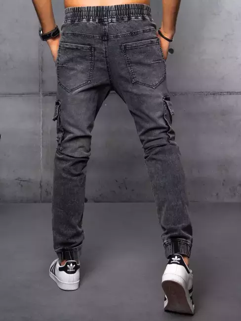 Spodnie męskie jeansowe joggery czarne Dstreet UX3571