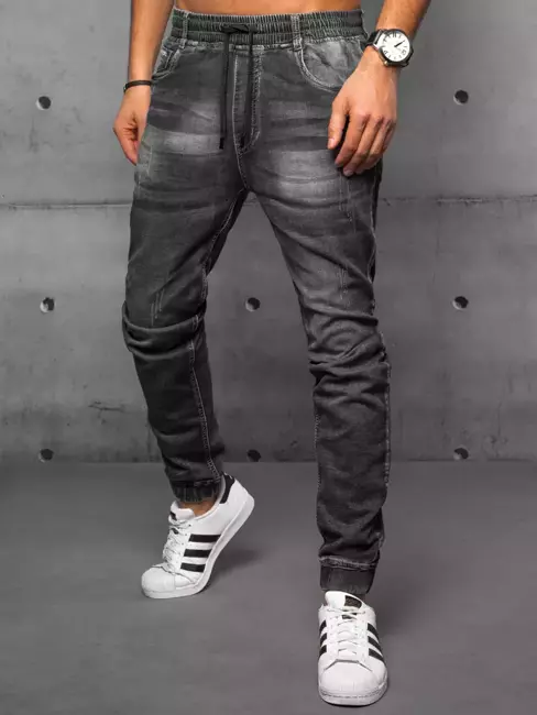 Spodnie męskie jeansowe joggery czarne Dstreet UX3573