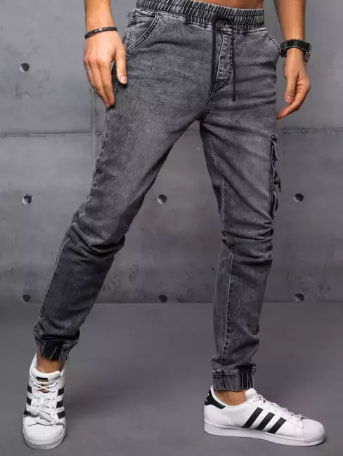 Spodnie męskie jeansowe joggery czarne Dstreet UX3577