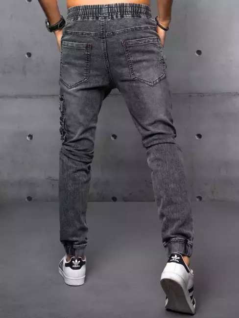 Spodnie męskie jeansowe joggery czarne Dstreet UX3577