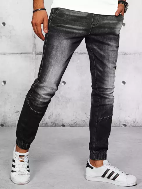 Spodnie męskie jeansowe joggery czarne Dstreet UX3945