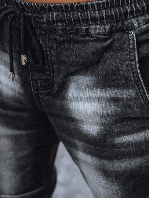 Spodnie męskie jeansowe joggery czarne Dstreet UX4040