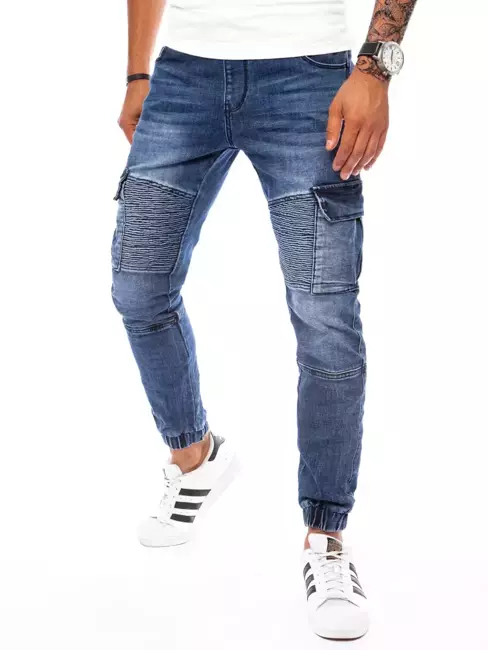 Spodnie męskie jeansowe joggery granatowe Dstreet UX3827