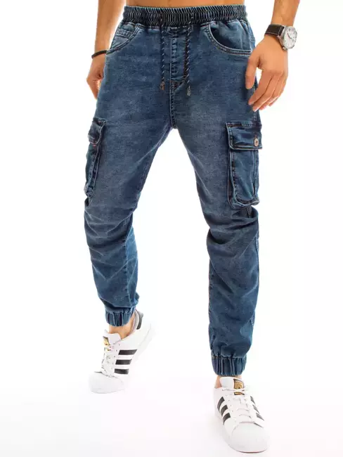 Spodnie męskie jeansowe joggery niebieskie Dstreet UX3212