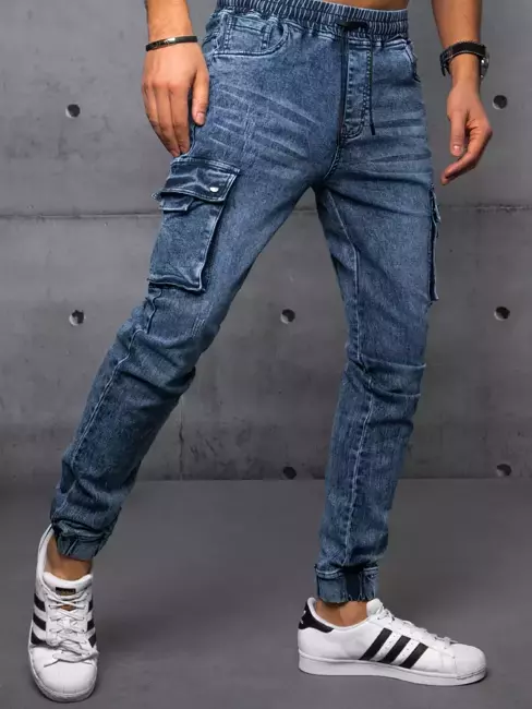 Spodnie męskie jeansowe joggery niebieskie Dstreet UX3562