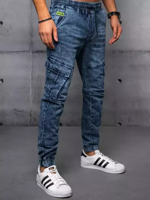 Spodnie męskie jeansowe joggery niebieskie Dstreet UX3564