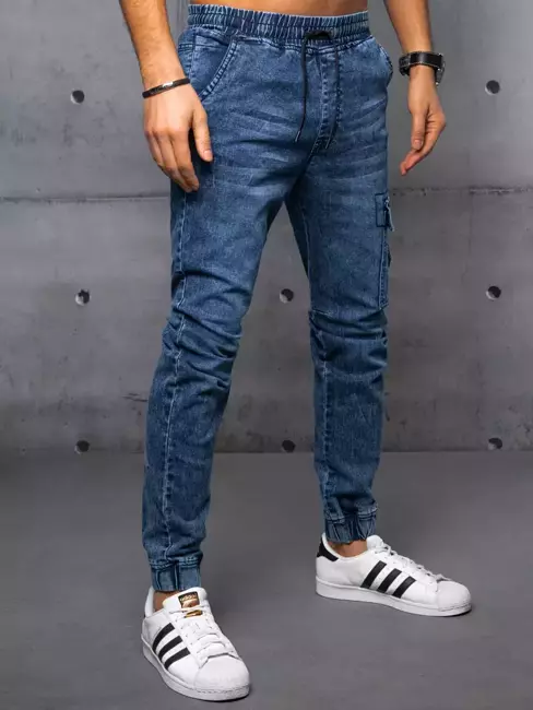 Spodnie męskie jeansowe joggery niebieskie Dstreet UX3575