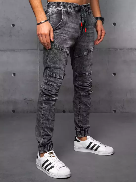 Spodnie męskie jeansowe joggery szare Dstreet UX3584