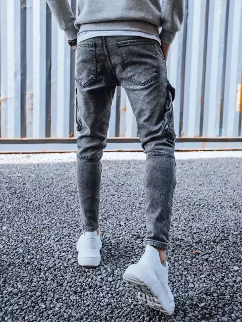 Spodnie męskie jeansowe typu bojówki ciemnoszare Dstreet UX3260