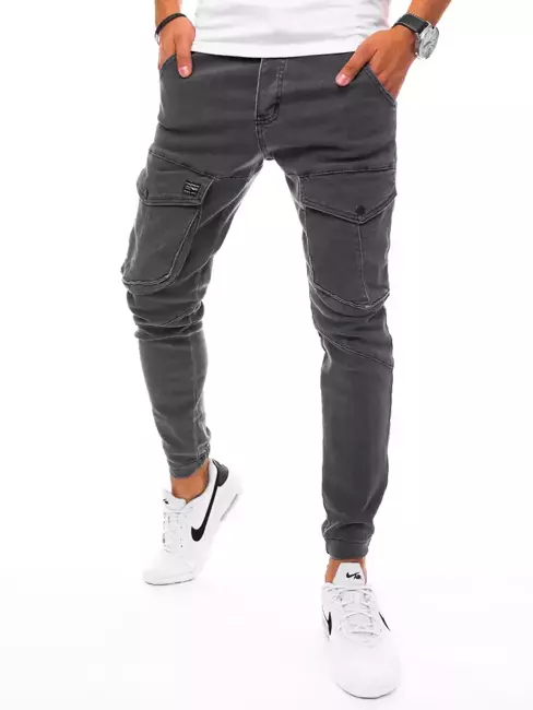 Spodnie męskie jeansowe typu bojówki ciemnoszare Dstreet UX3273