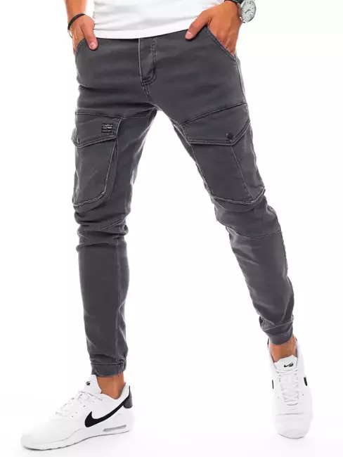 Spodnie męskie jeansowe typu bojówki ciemnoszare Dstreet UX3273