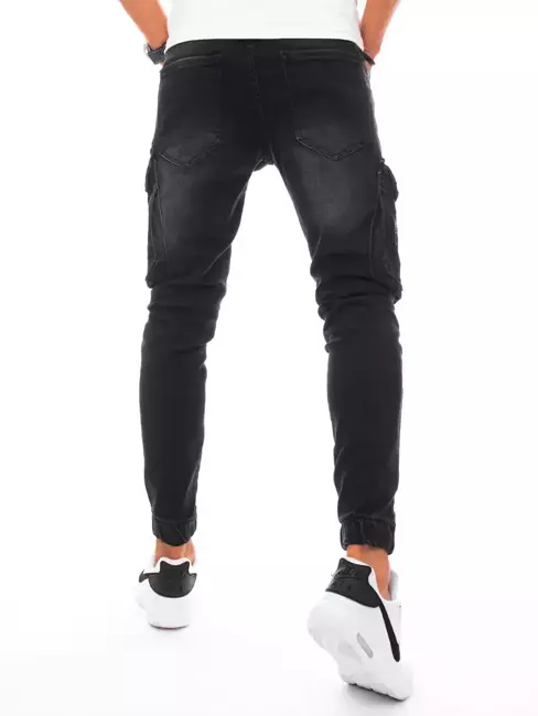 Spodnie męskie jeansowe typu bojówki czarne Dstreet UX3256
