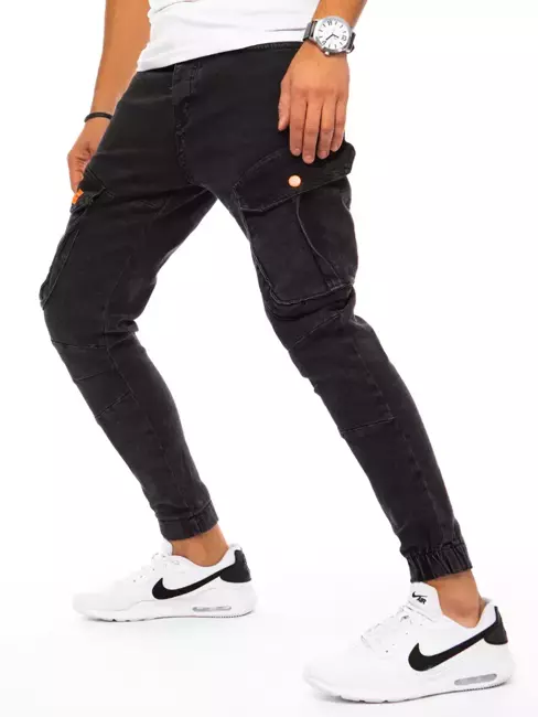 Spodnie męskie jeansowe typu jogger czarne Dstreet UX3257