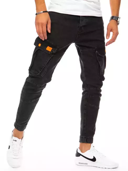 Spodnie męskie jeansowe typu jogger czarne Dstreet UX3257