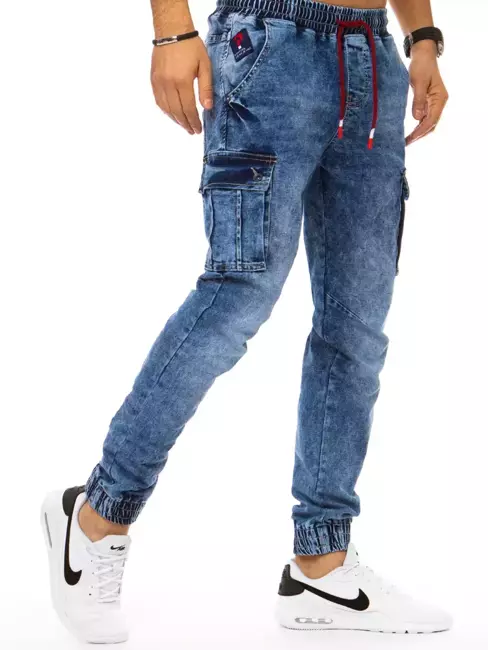 Spodnie męskie jeansowe typu jogger niebieskie Dstreet UX3161