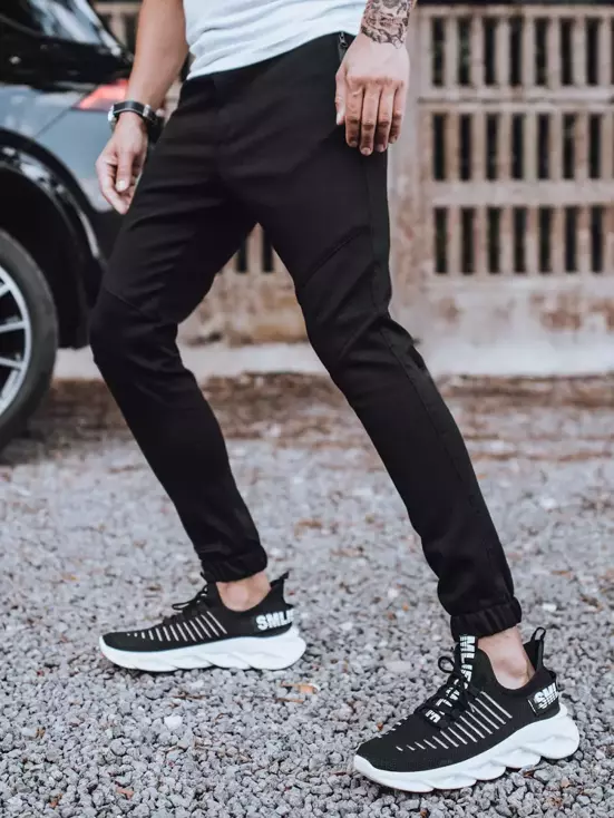 Spodnie męskie typu jogger czarne Dstreet UX3305