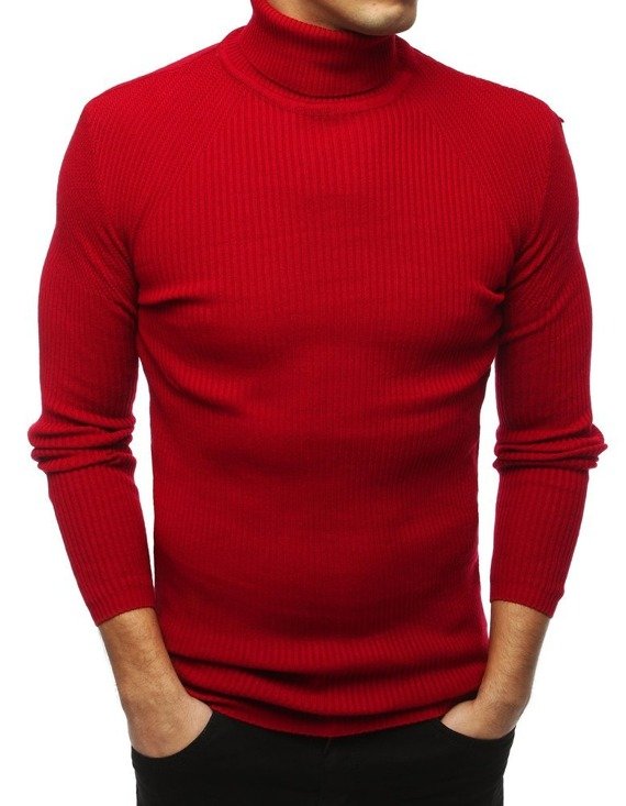 Sweter męski golf czerwony Dstreet WX1445