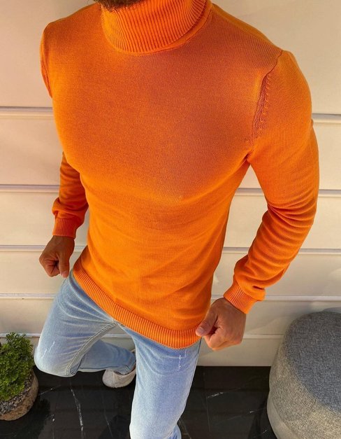 Sweter męski golf pomarańczowy Dstreet WX1594