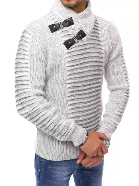 Sweter męski jasnoszary Dstreet WX1772
