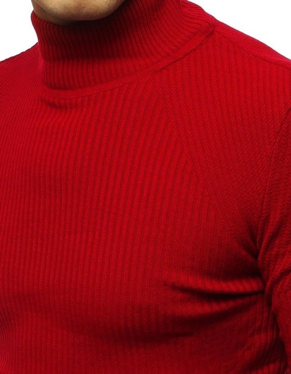 Sweter męski półgolf czerwony Dstreet WX1432