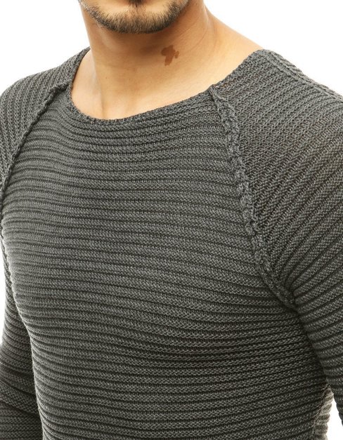 Sweter męski wkładany przez głowę antracytowy Dstreet WX1660
