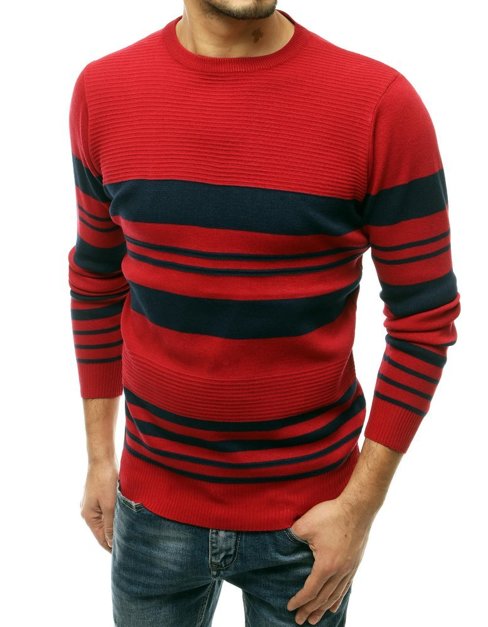 Sweter męski wkładany przez głowę czerwony Dstreet WX1673