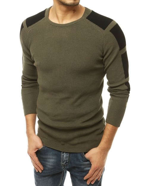 Sweter męski wkładany przez głowę khaki Dstreet WX1610