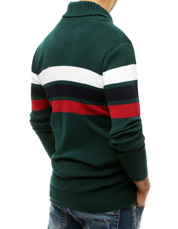 Sweter męski wkładany przez głowę zielony WX1556