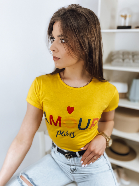 T-shirt damski AMOUR żółty Dstreet RY2047