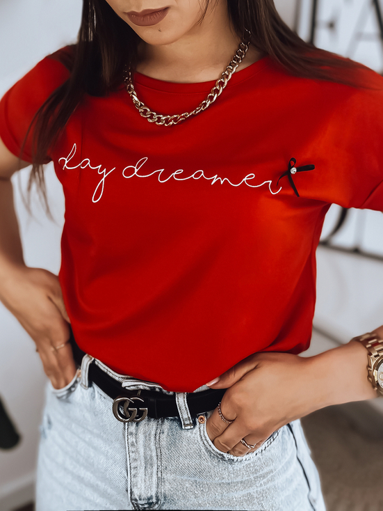 T-shirt damski DAY DREAMER czerwony RY1267z