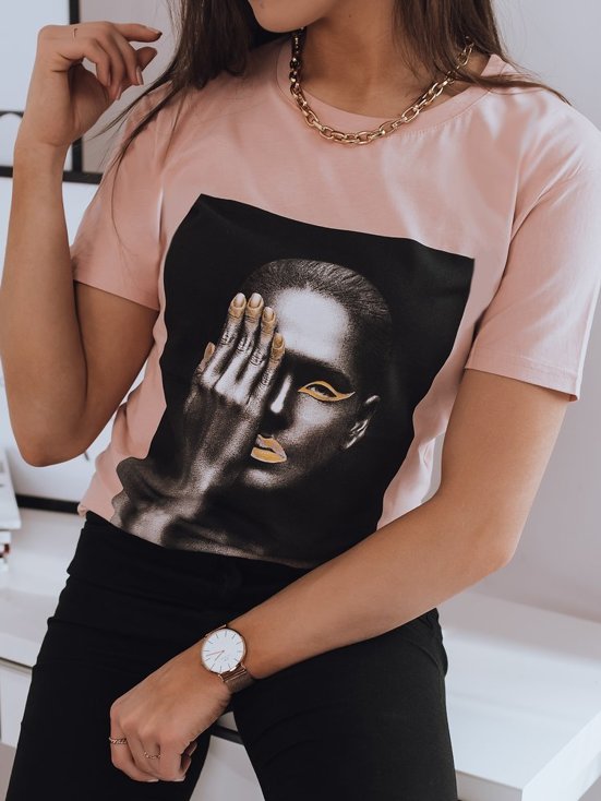 T-shirt damski GOLD WOMEN różowy Dstreet RY1660