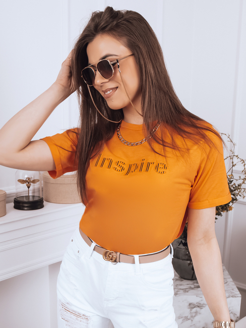T-shirt damski INSPIRE pomarańczowy Dstreet RY1957