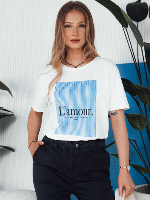 T-shirt damski LAMOUR biały Dstreet RY2587