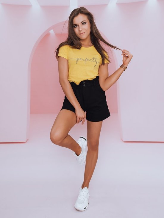 T-shirt damski PERFECTLY żółty Dstreet RY1804