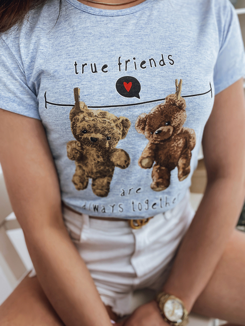 T-shirt damski TRUE FRIENDS niebieski Dstreet RY1996