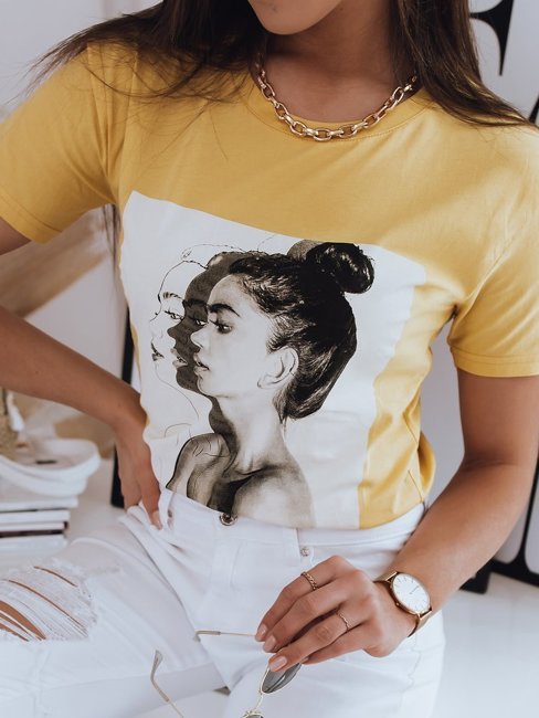 T-shirt damski WOMEN żółty Dstreet RY1657