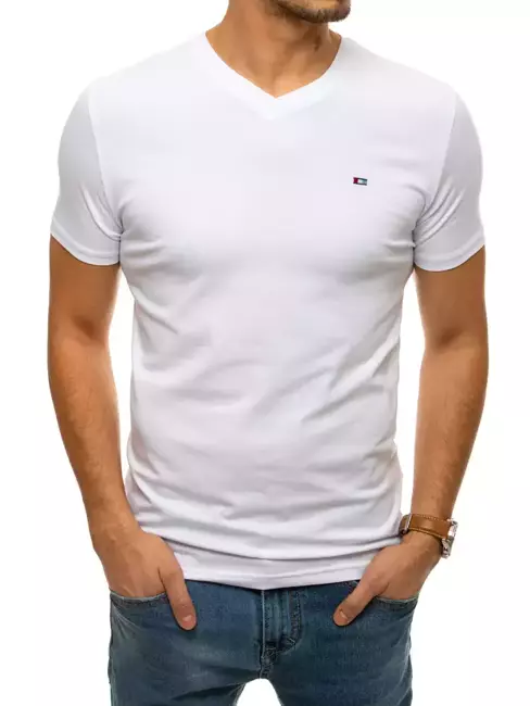 T-shirt męski bez nadruku biały Dstreet RX4462