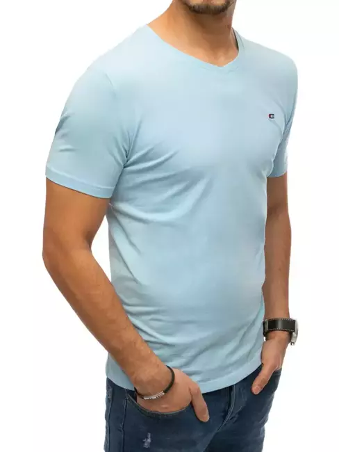 T-shirt męski bez nadruku błękitny Dstreet RX4539