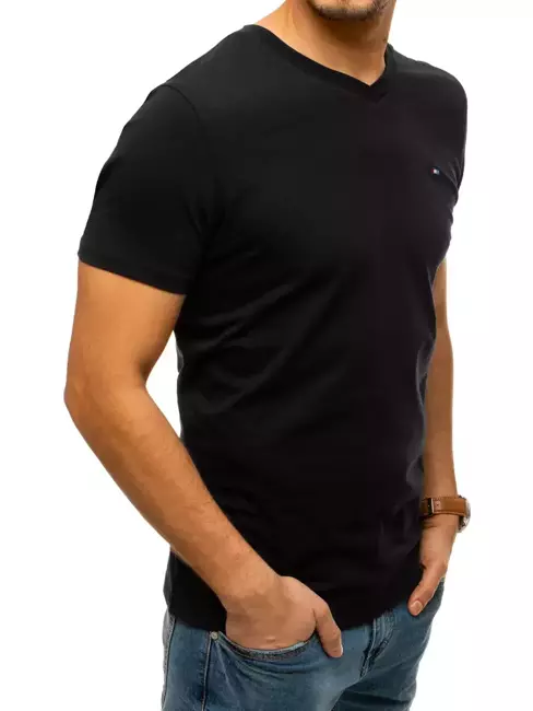 T-shirt męski bez nadruku czarny Dstreet RX4463