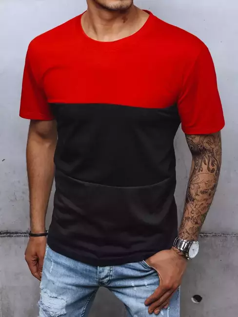 T-shirt męski bez nadruku czarny Dstreet RX4811