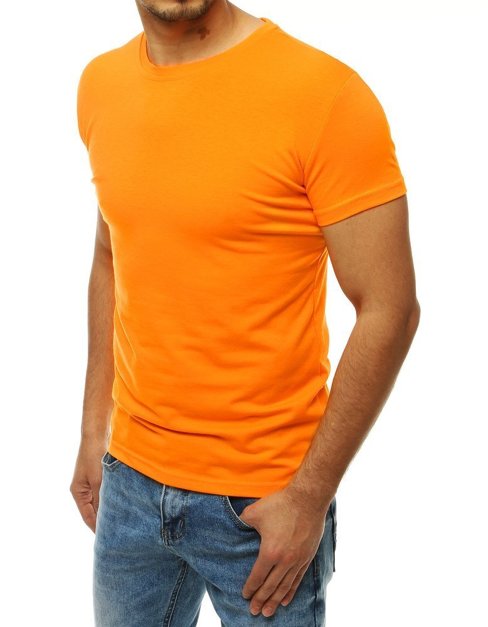 T-shirt męski bez nadruku jasnopomarańczowy Dstreet RX4190
