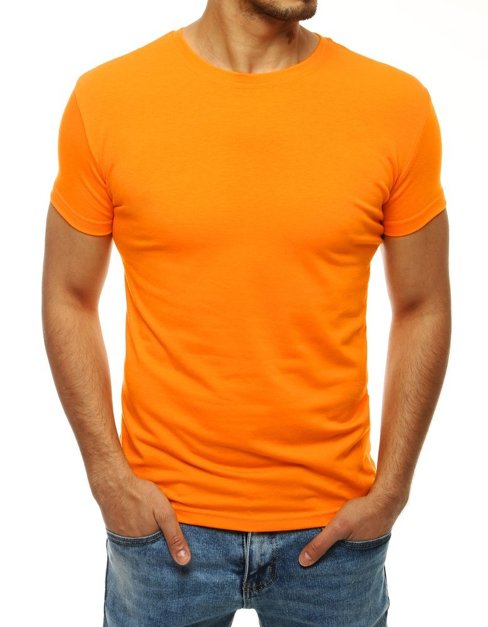 T-shirt męski bez nadruku jasnopomarańczowy Dstreet RX4190