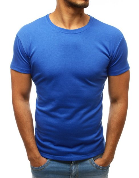 T-shirt męski bez nadruku niebieski Dstreet RX3415