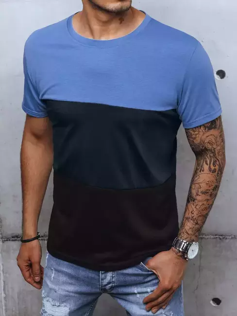 T-shirt męski bez nadruku niebieski Dstreet RX4814