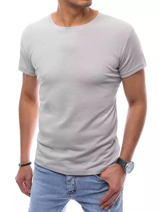 T-shirt męski bez nadruku szary Dstreet RX4896